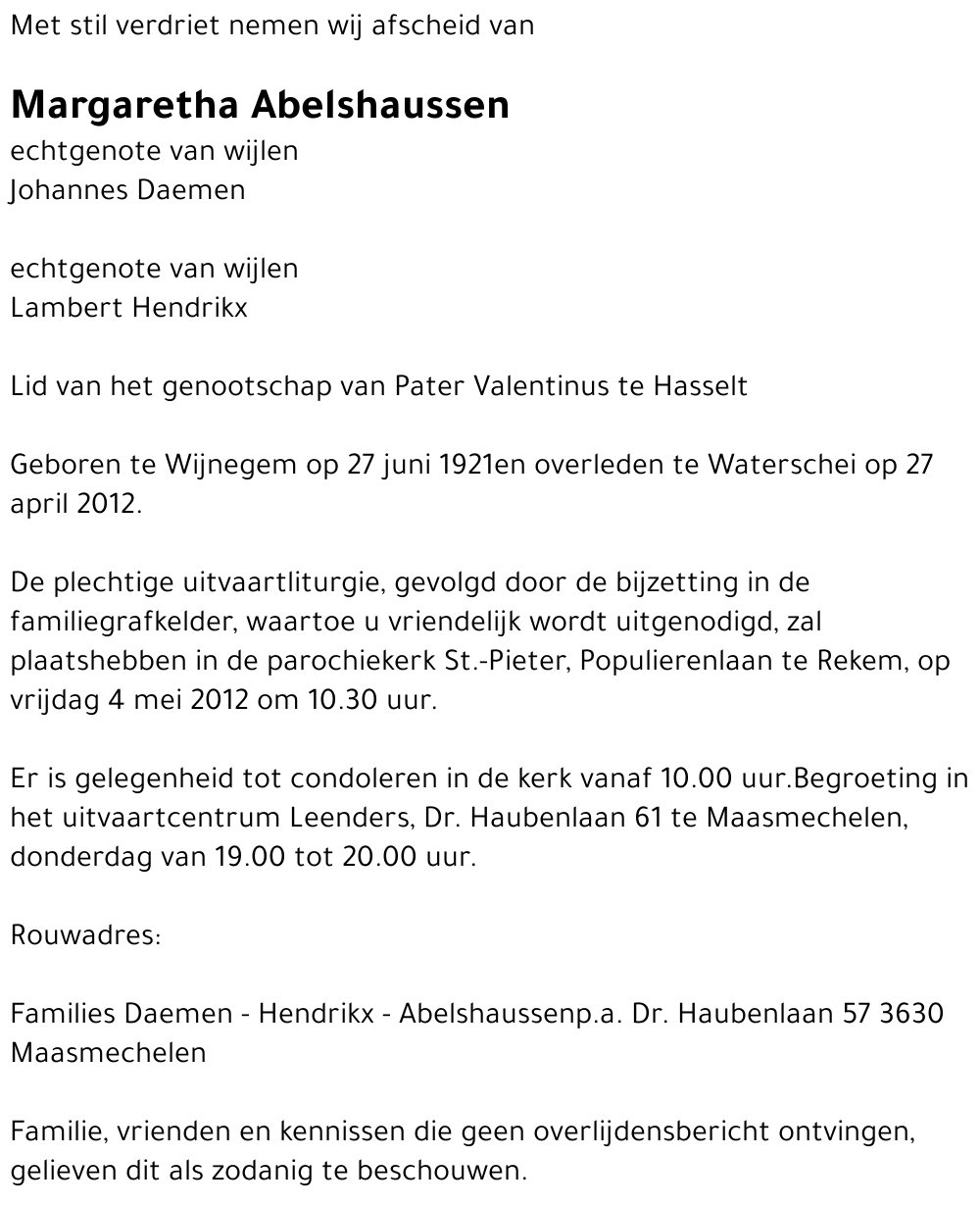 Margaretha Abelshaussen