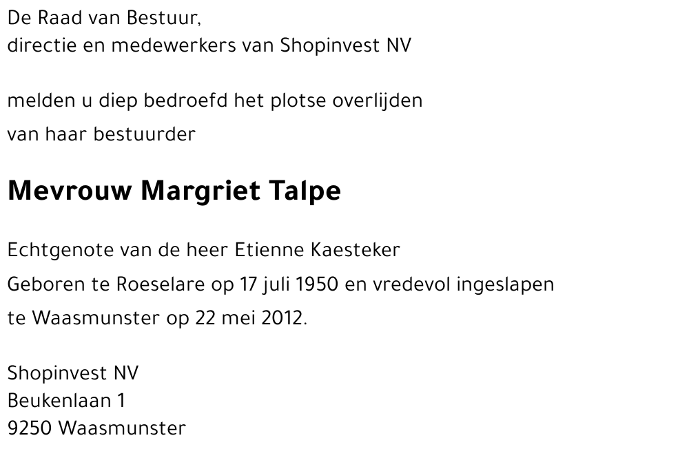 Margriet Talpe
