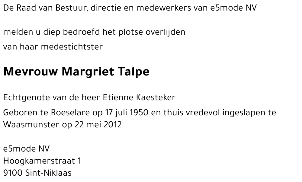 Margriet Talpe