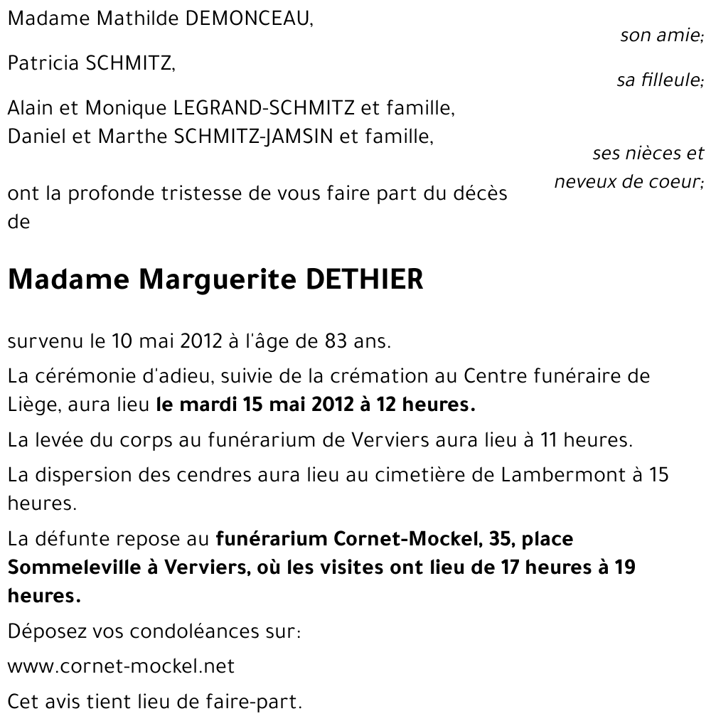Marguerite DETHIER