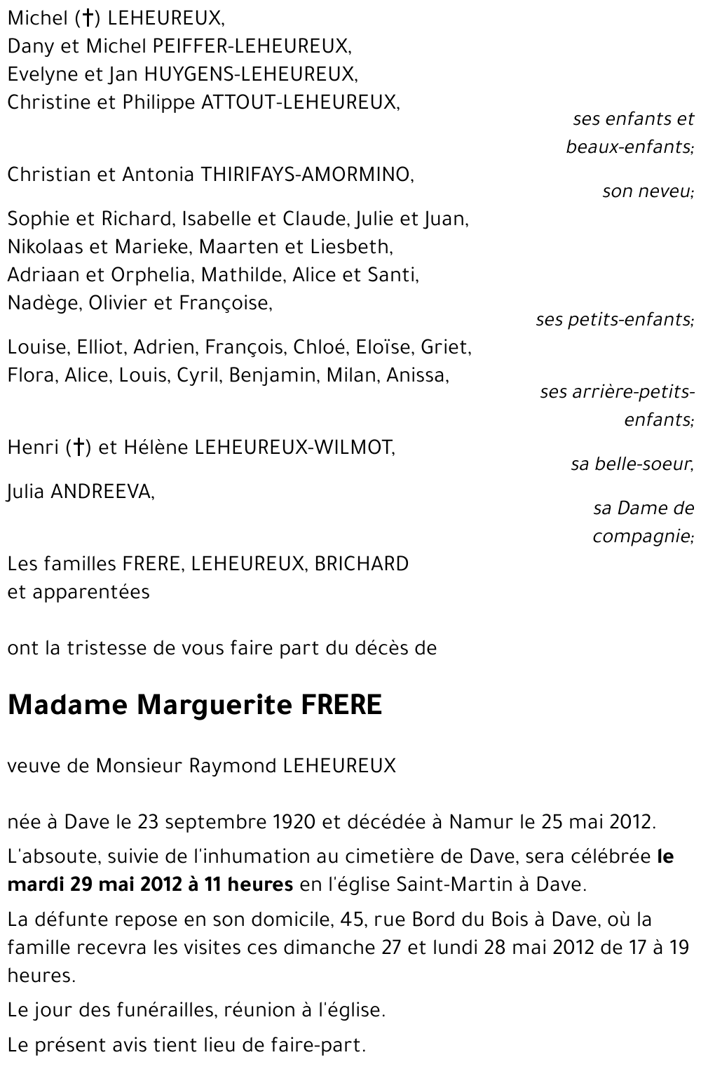 Marguerite FRERE