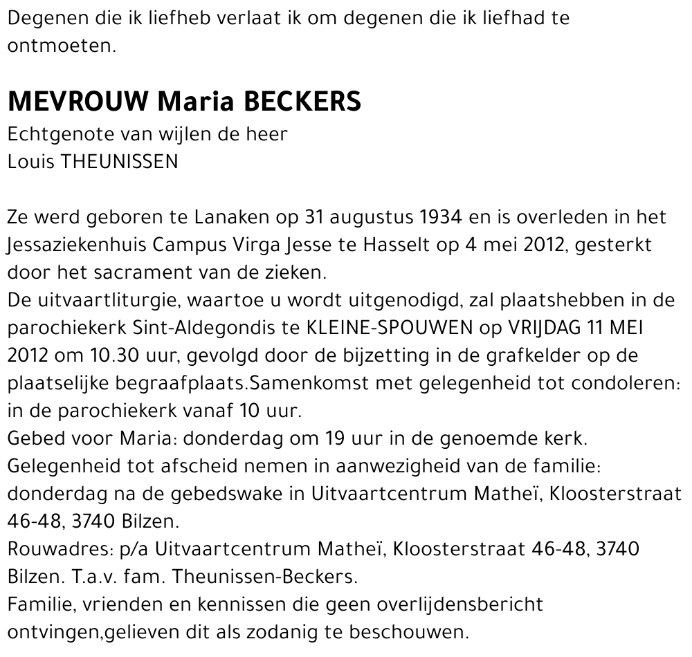 Maria BECKERS