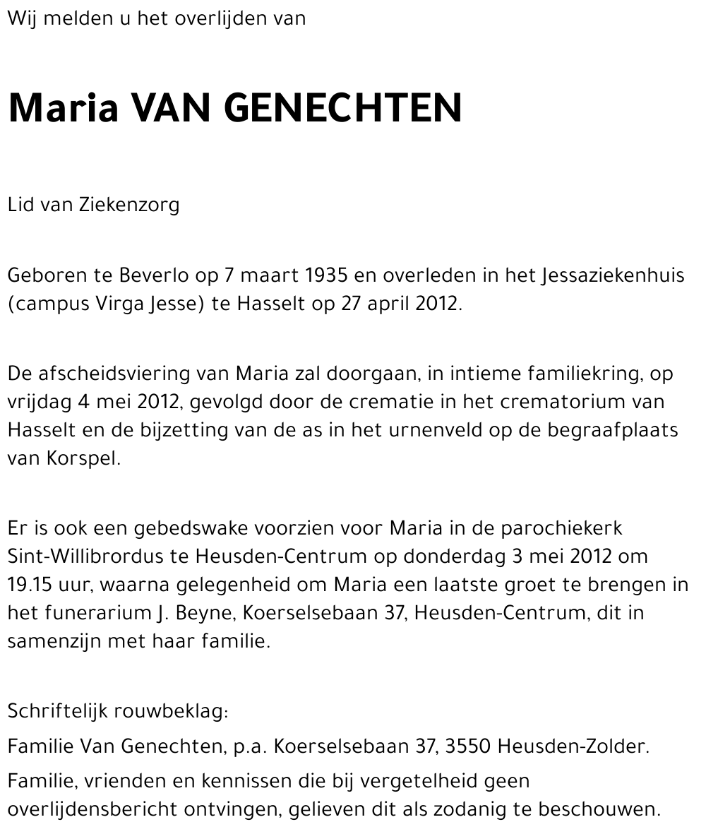 Maria Van Genechten