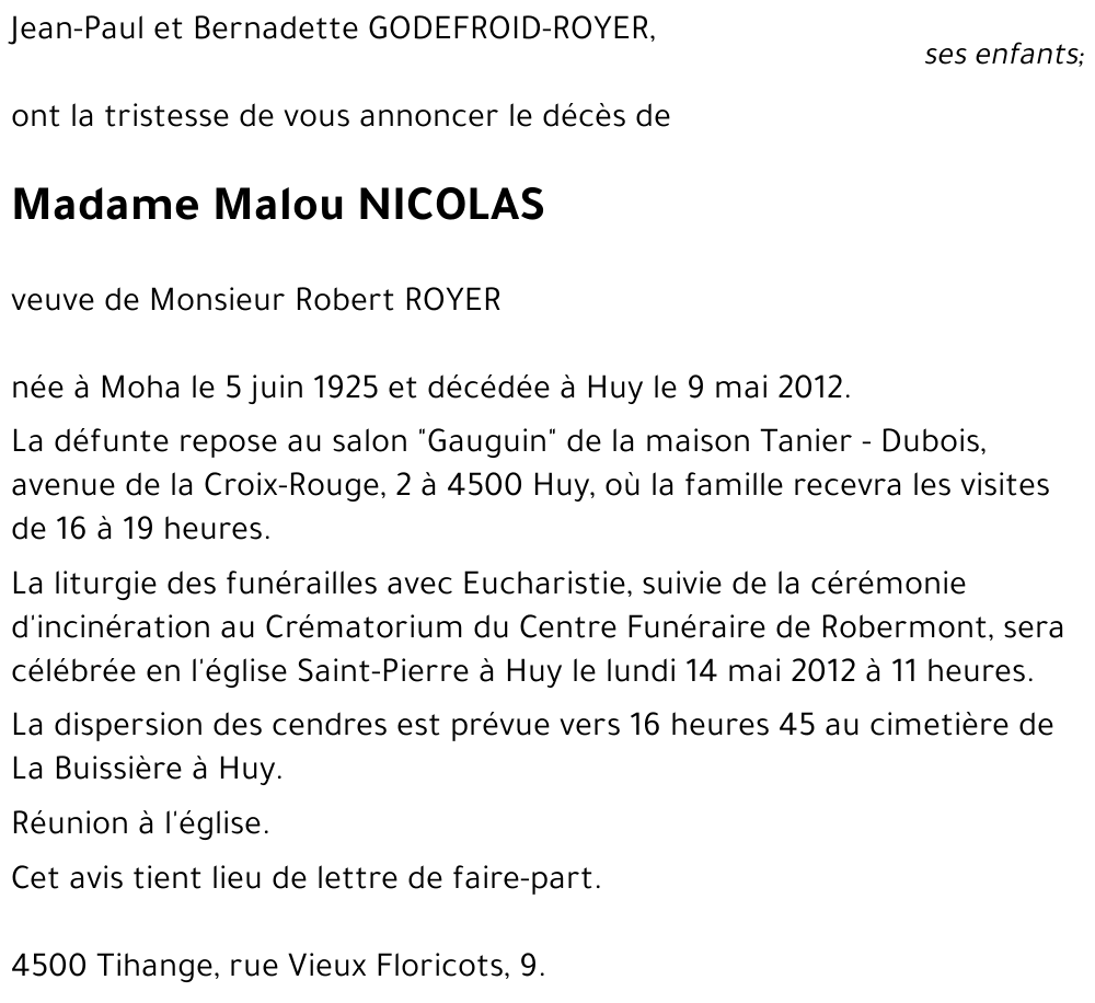 Marie - Claire NICOLAS