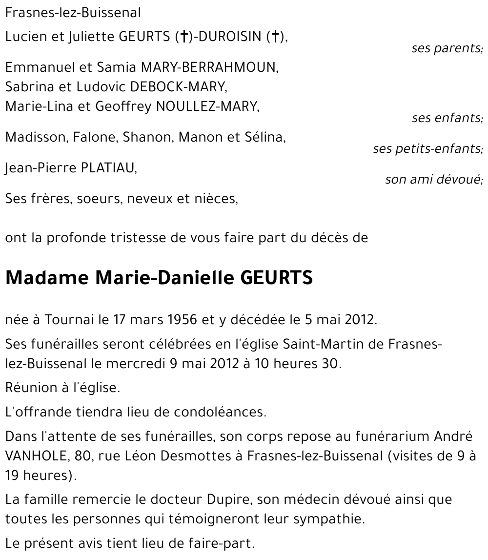 Marie-Danielle GEURTS