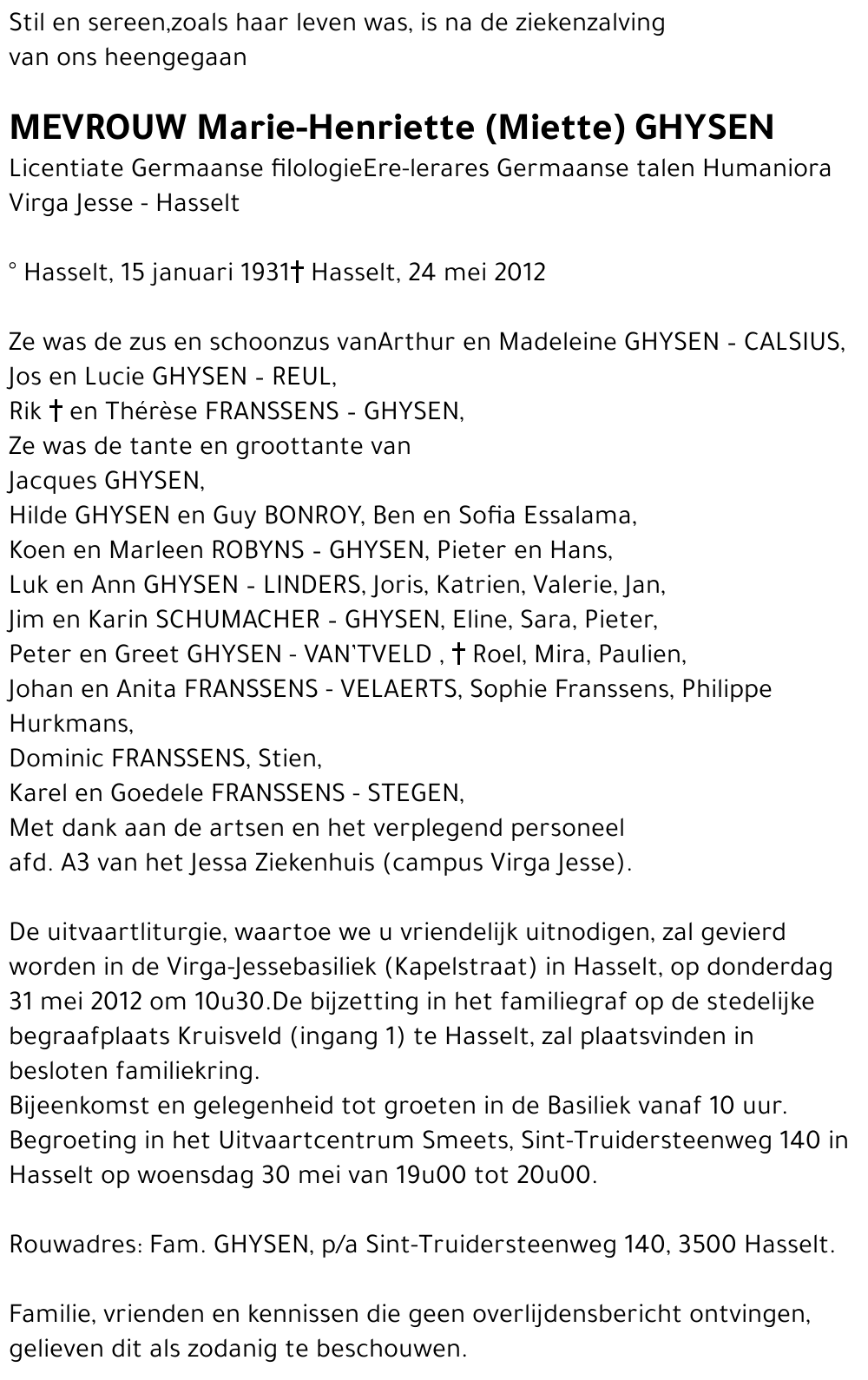 Marie-Henriette Ghysen