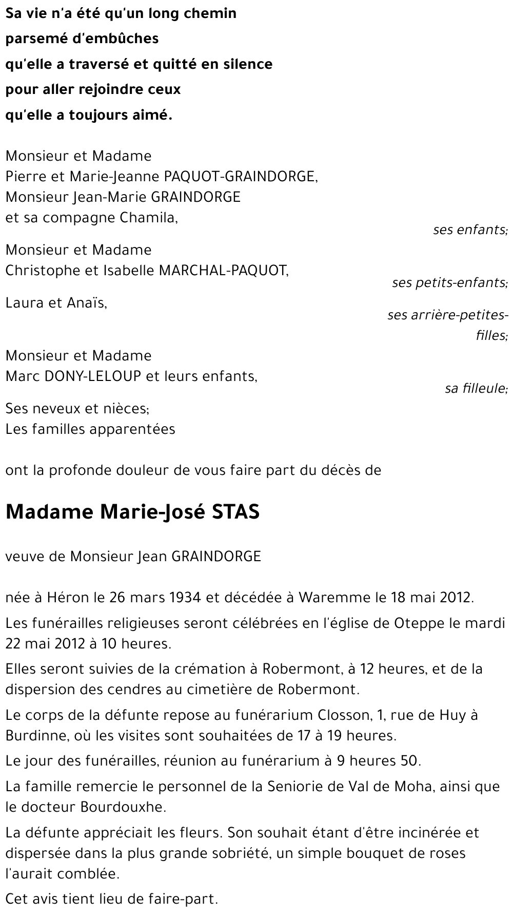 Marie-José STAS