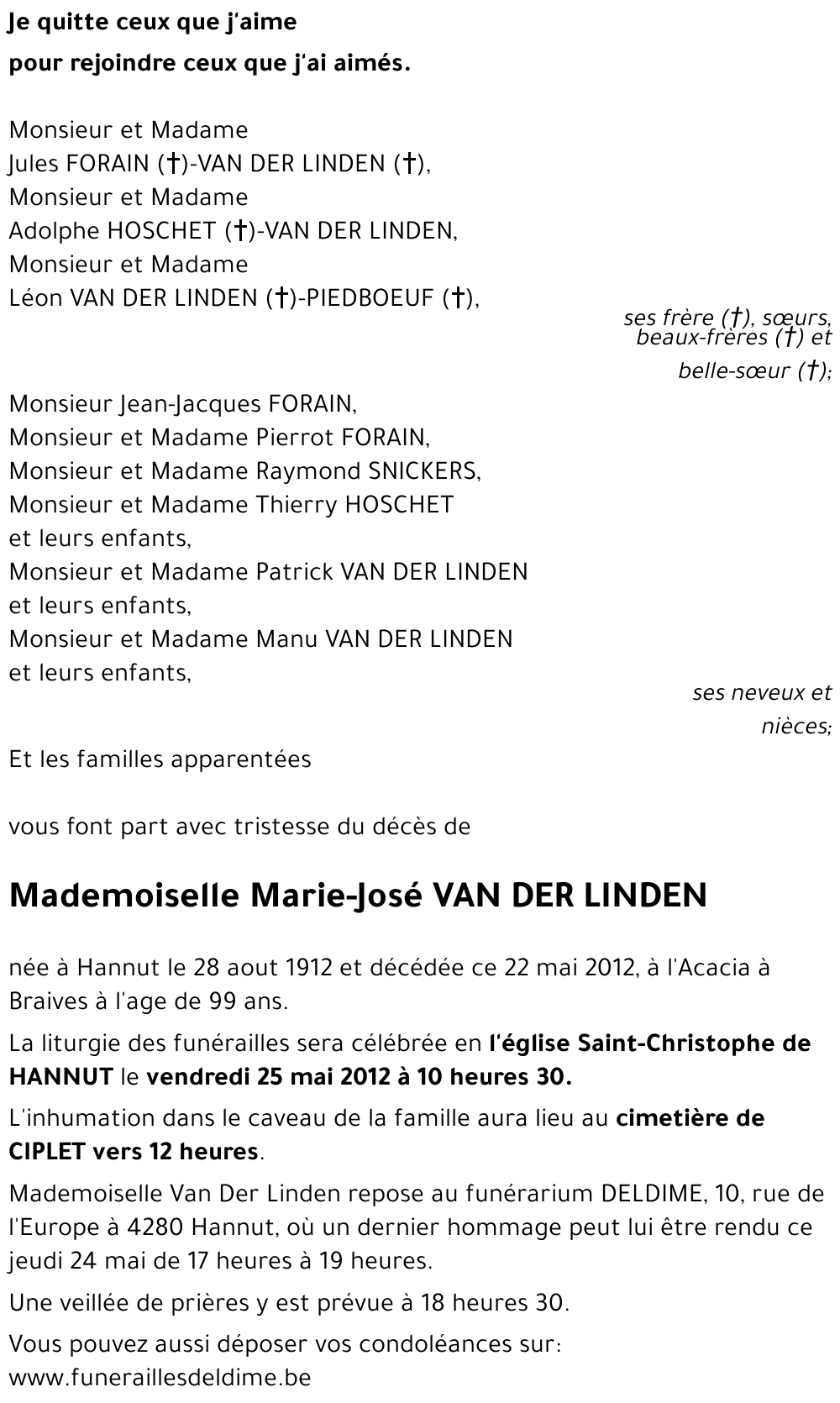 Marie-José VAN DER LINDEN