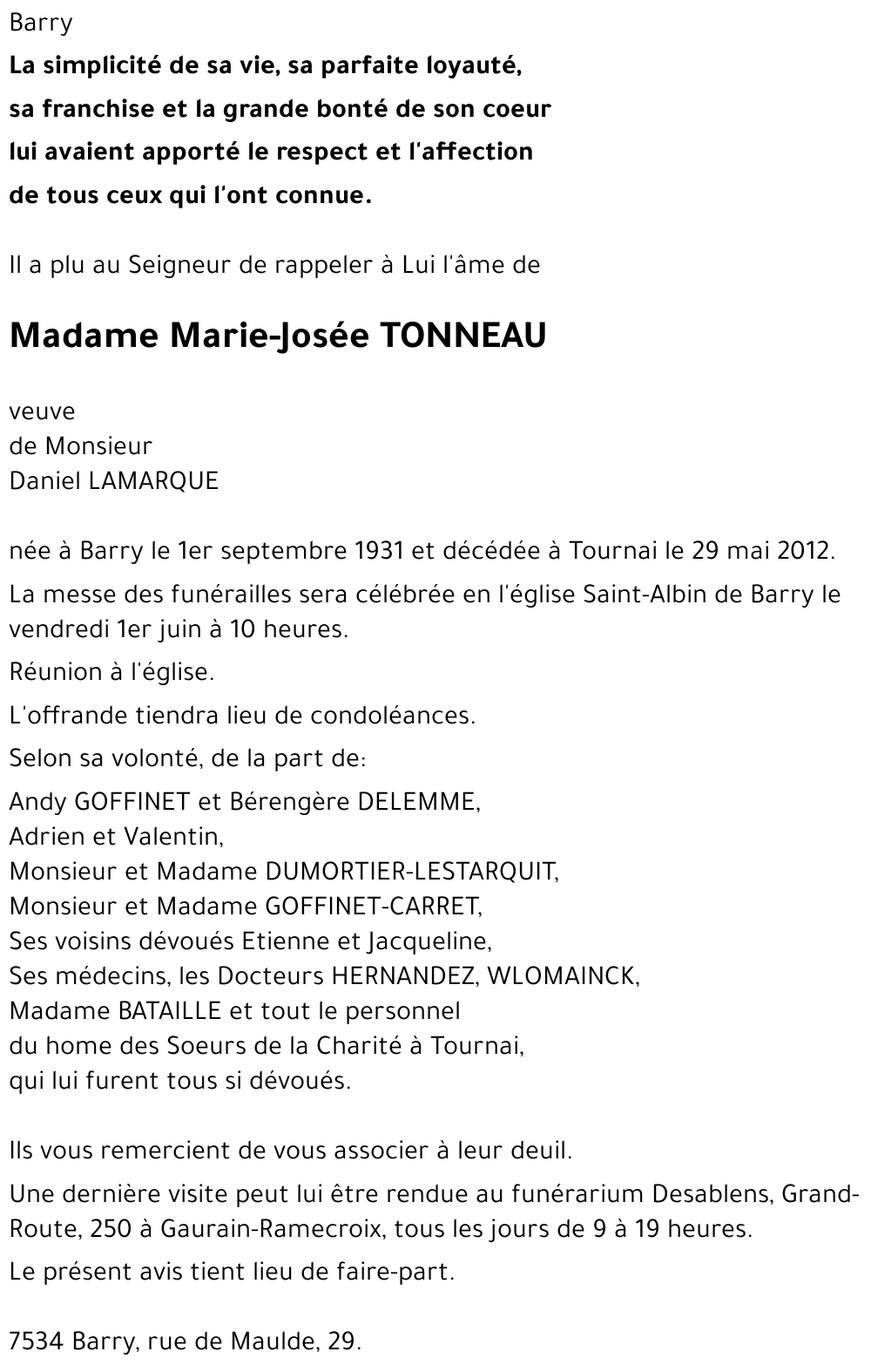 Marie-Josée TONNEAU