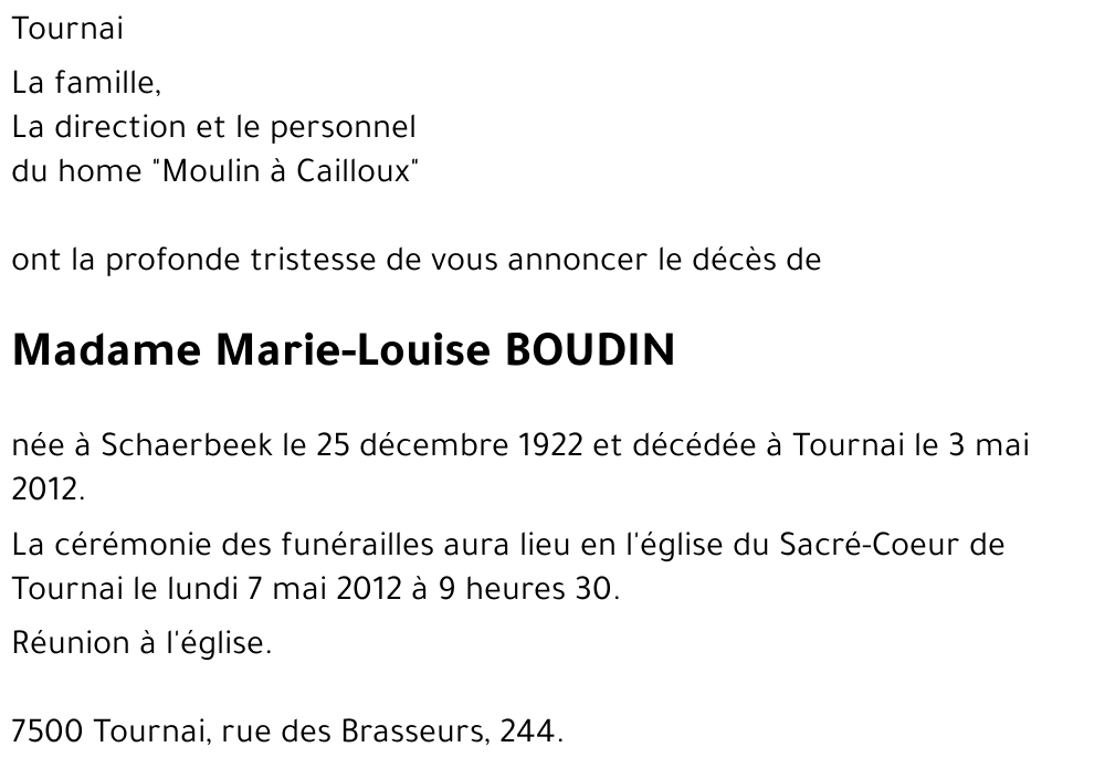 Marie-Louise BOUDIN