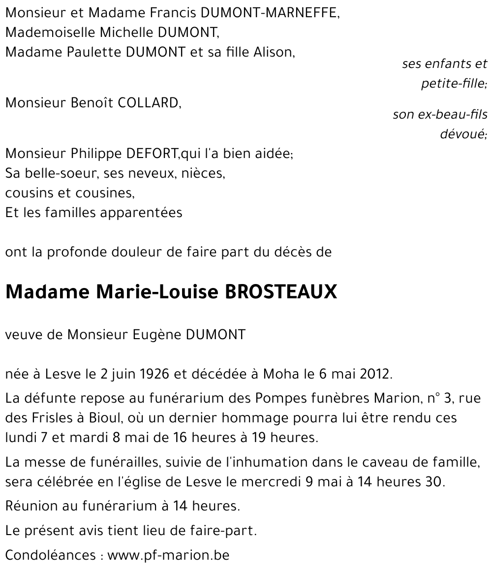 Marie-Louise BROSTEAUX