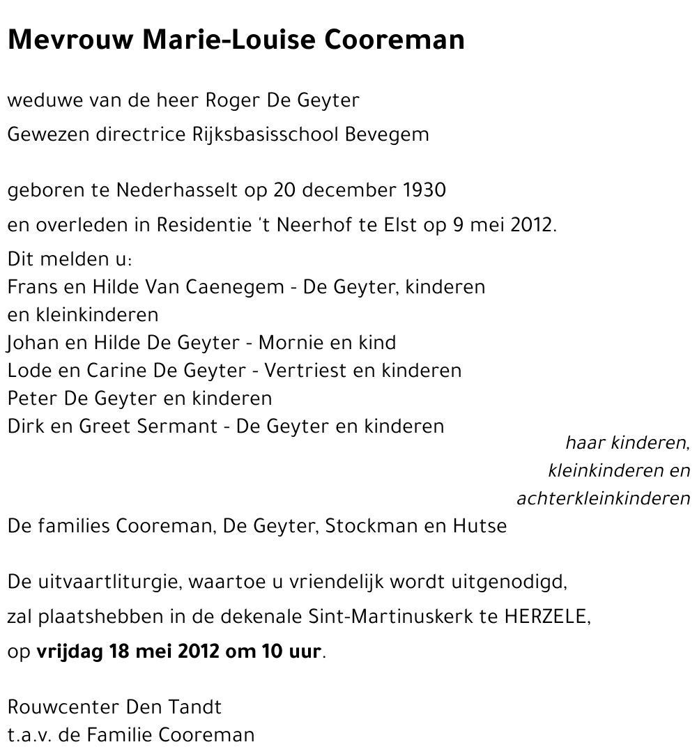 Marie-Louise Cooreman