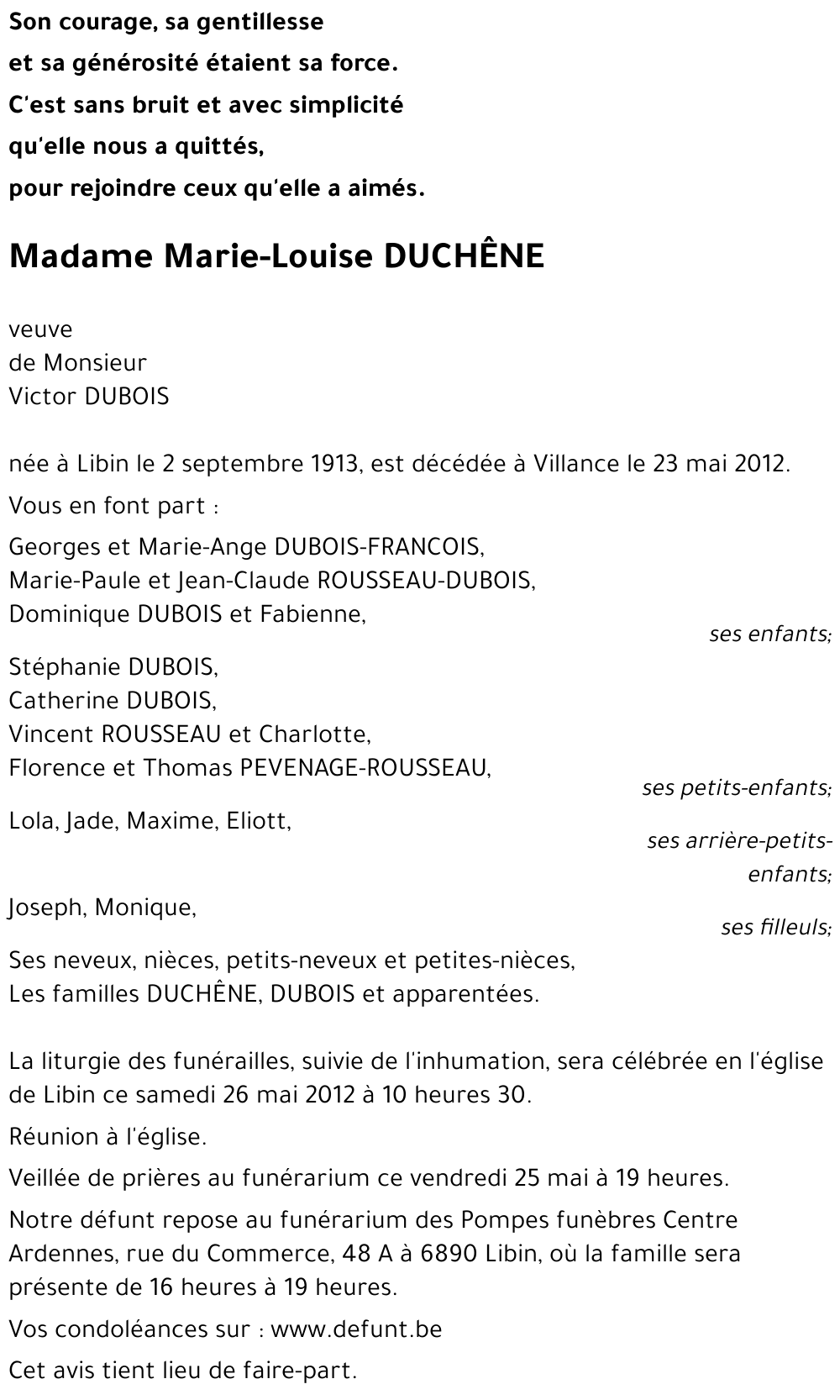 Marie-Louise DUCHÊNE