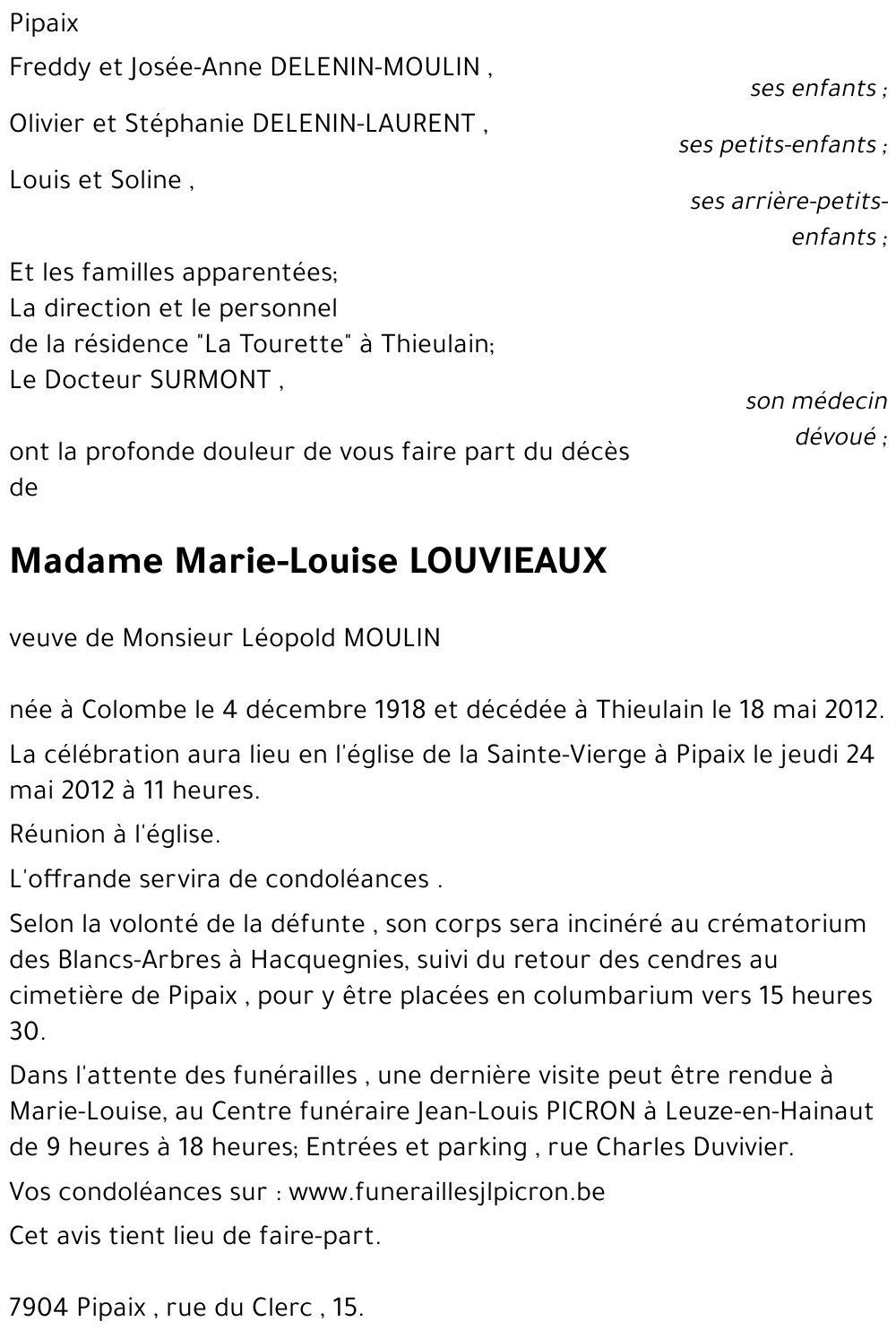 Marie-Louise LOUVIEAUX