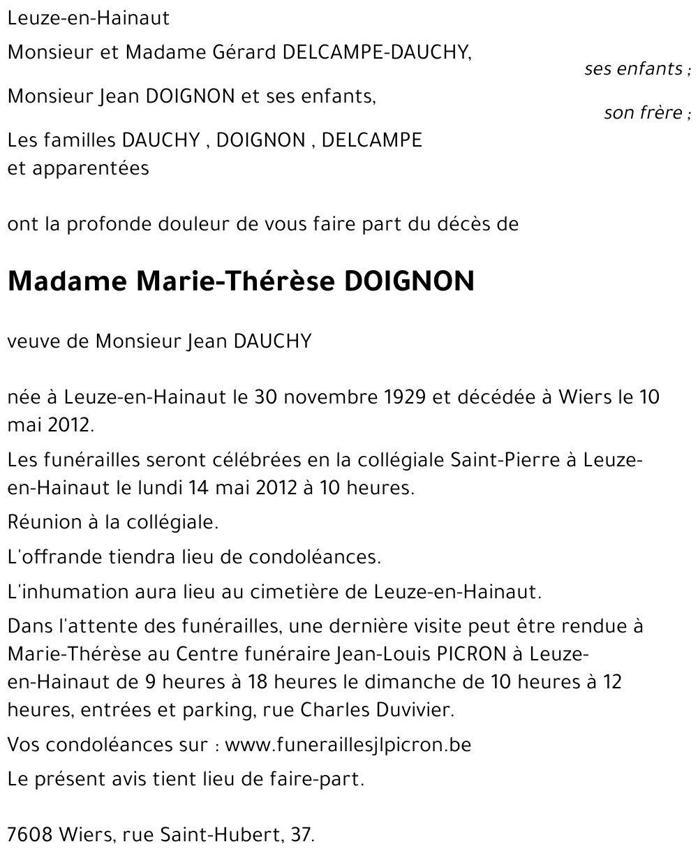 Marie-Thérèse DOIGNON