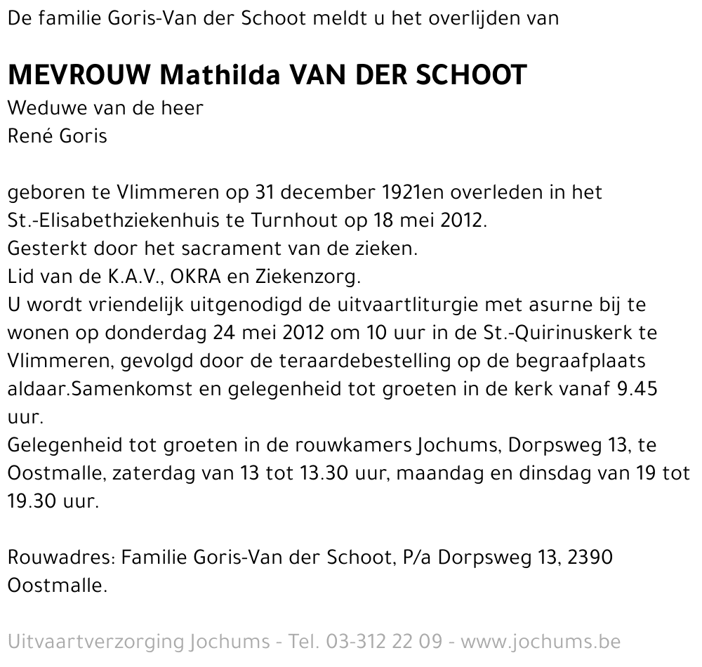 Mathilda Van der Schoot