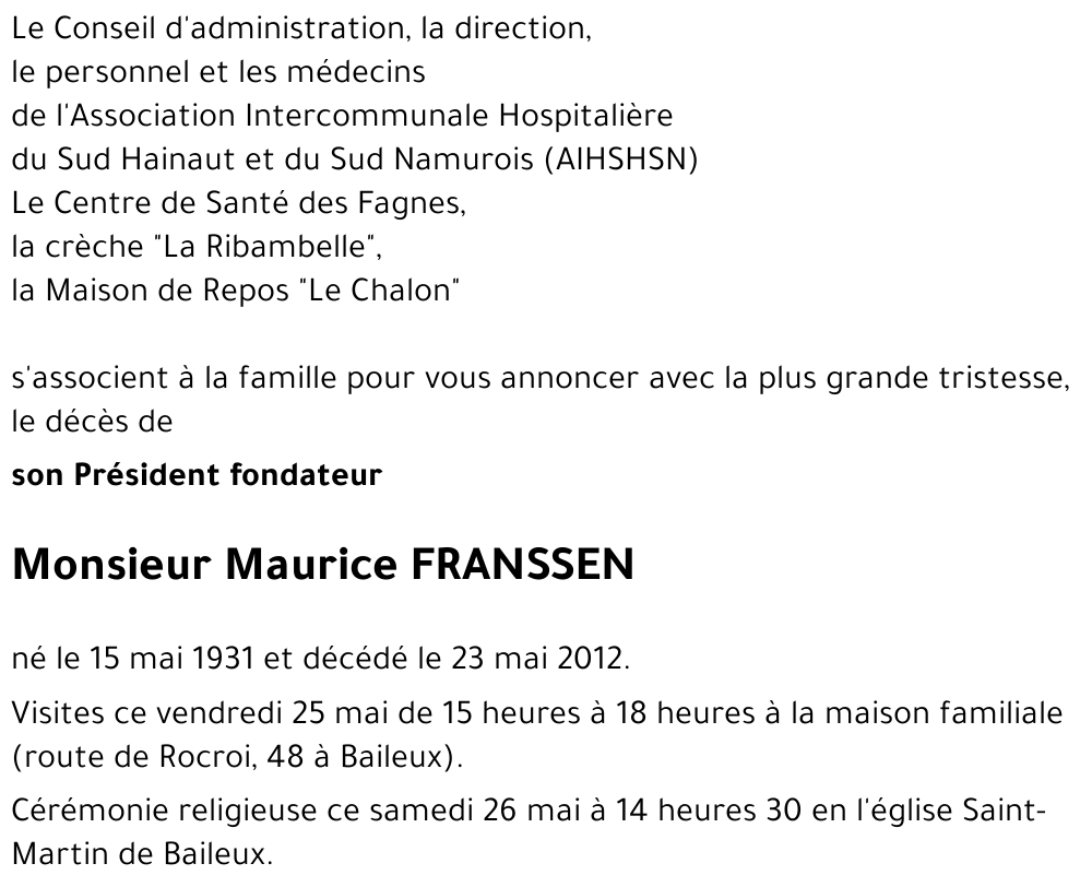 Maurice FRANSSEN
