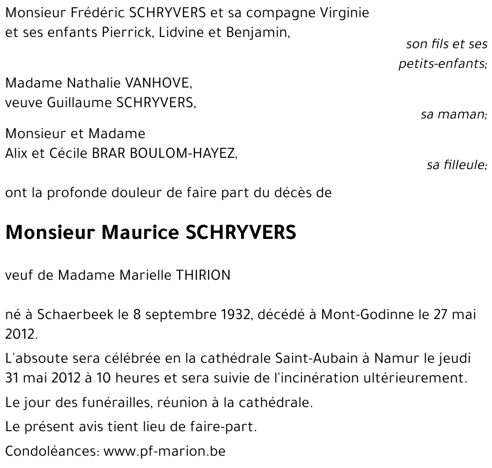 Maurice SCHRYVERS