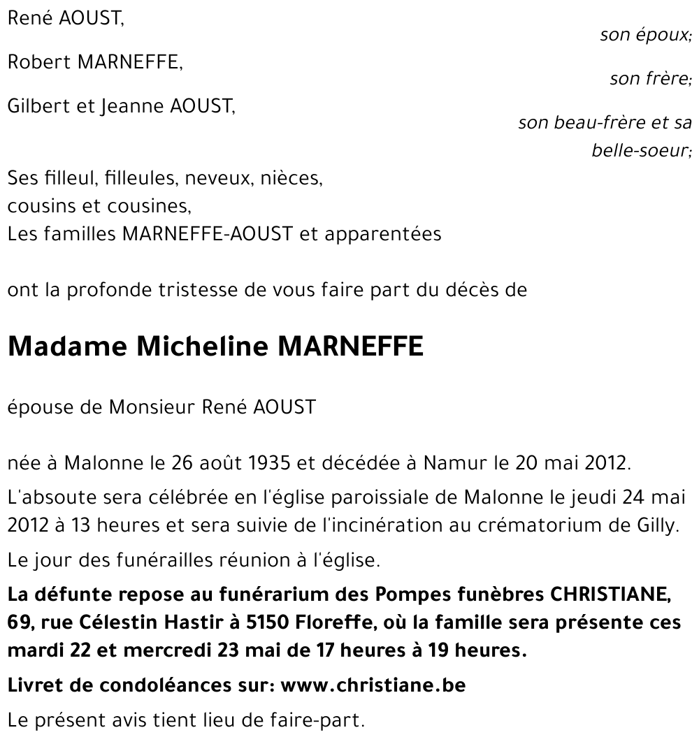 Micheline MARNEFFE