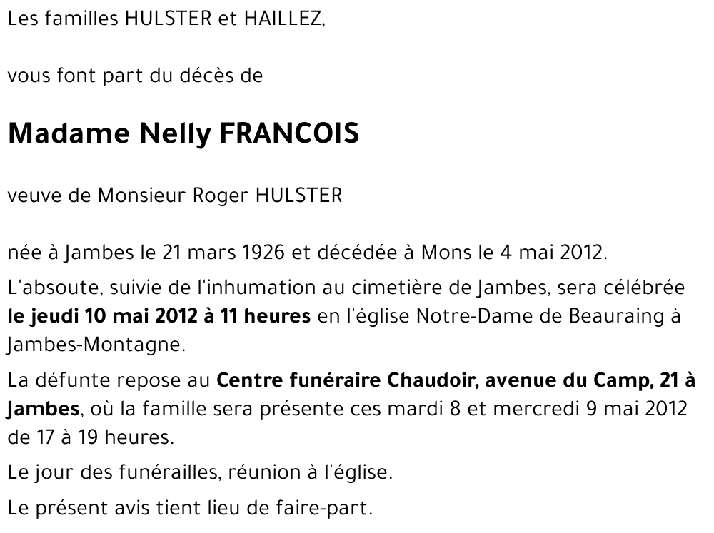 Nelly FRANCOIS
