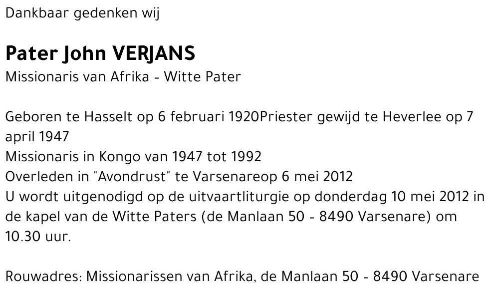 Pater John Verjans