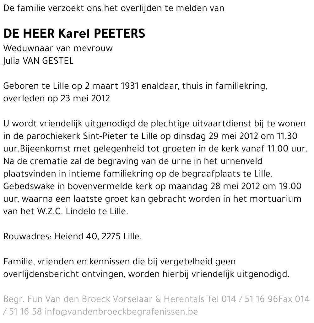 Peeters Karel
