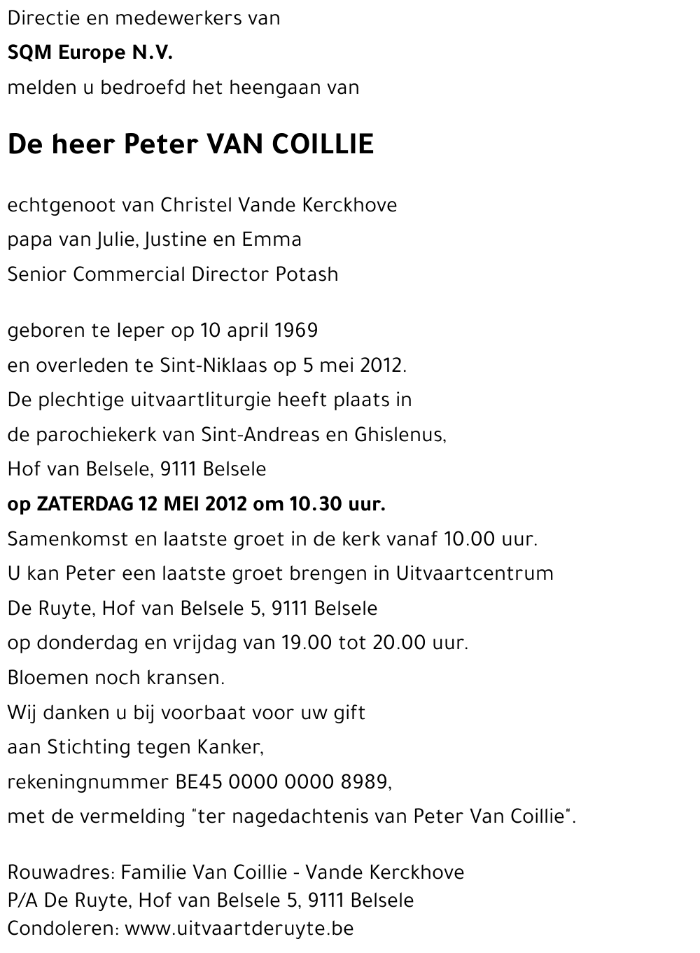 Peter VAN COILLIE