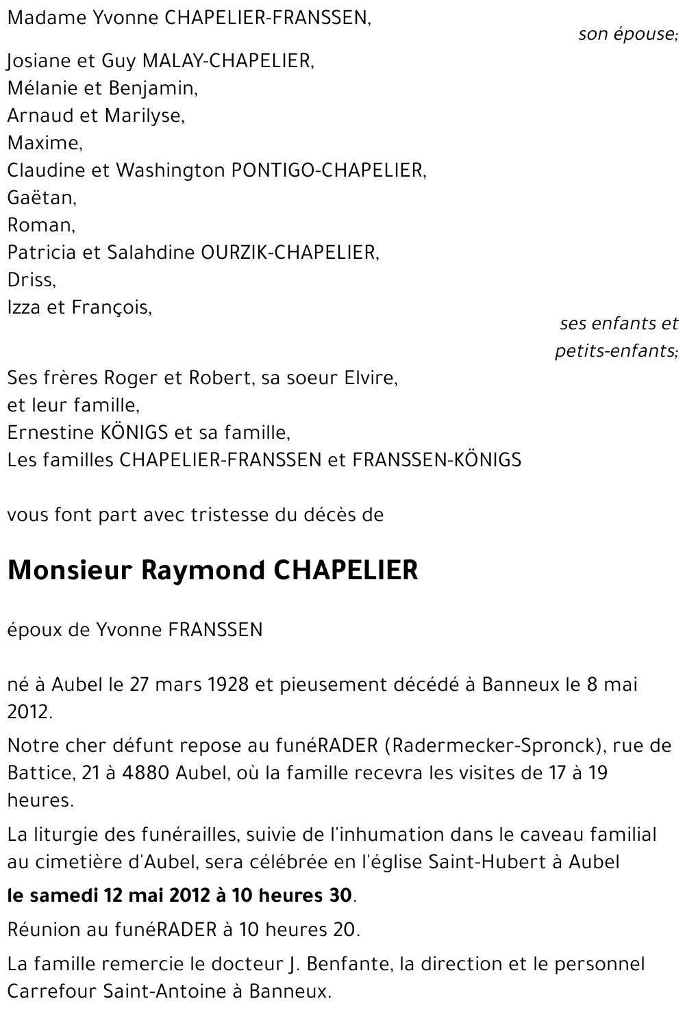Raymond Chapelier