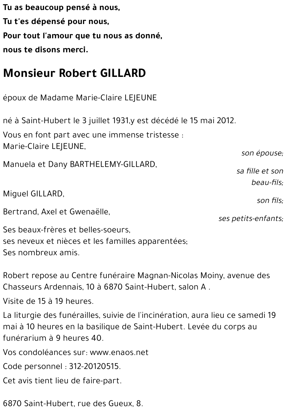 Robert GILLARD