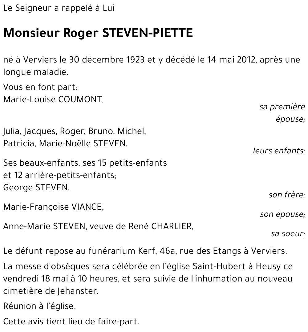 Roger STEVEN-PIETTE