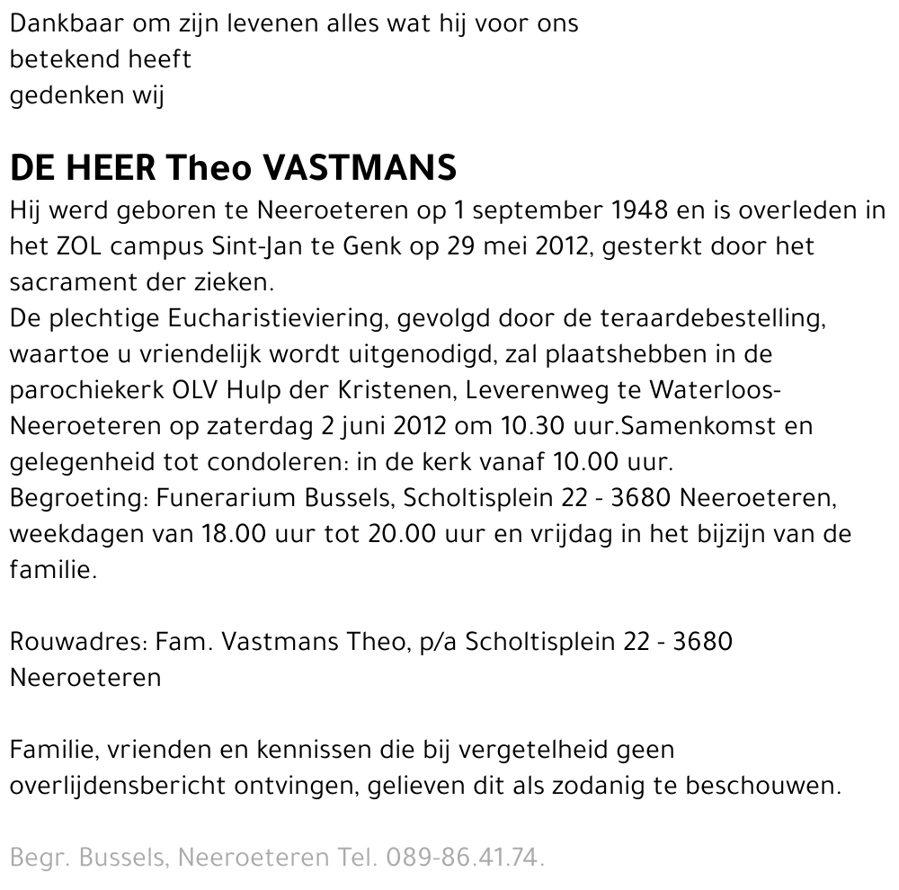 Theo VASTMANS