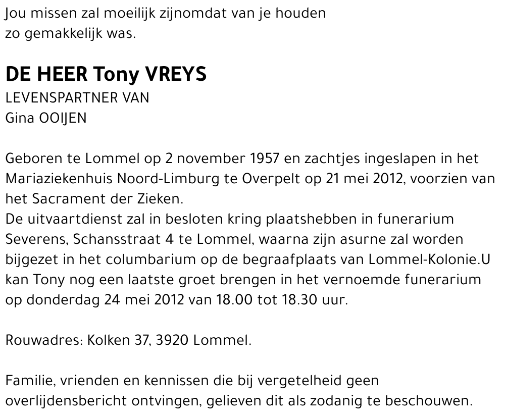 Tony Vreys