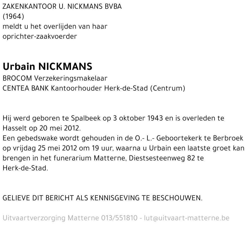 Urbain Nickmans