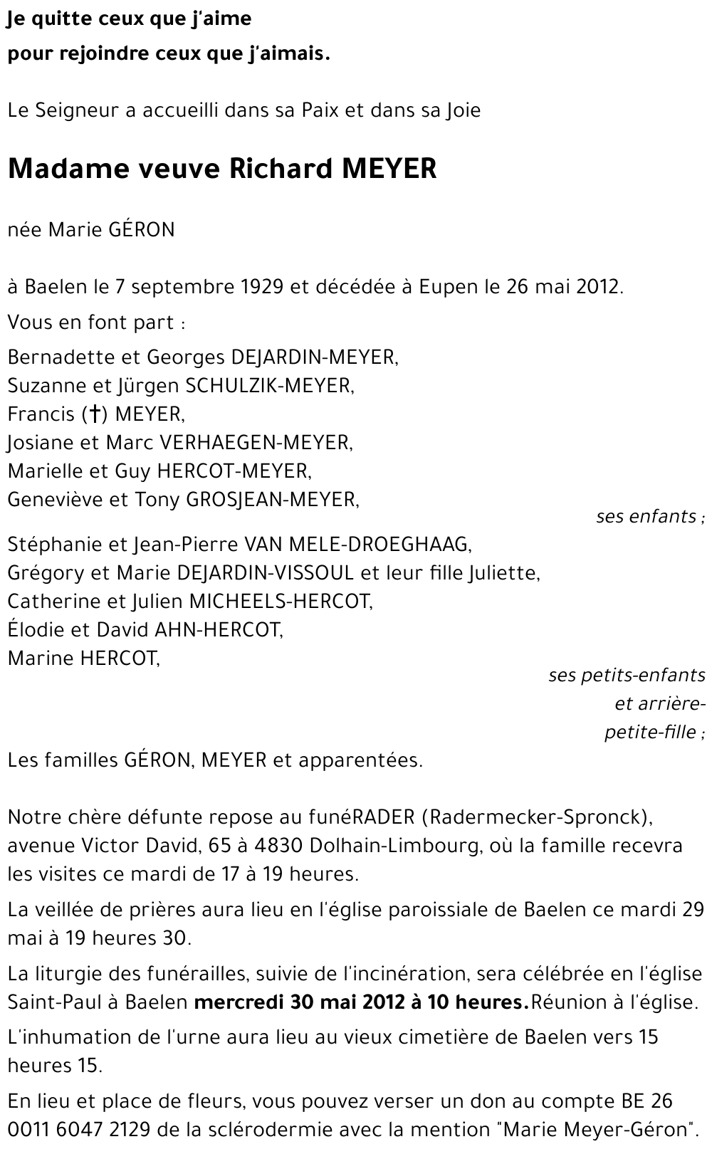 Veuve Richard MEYER