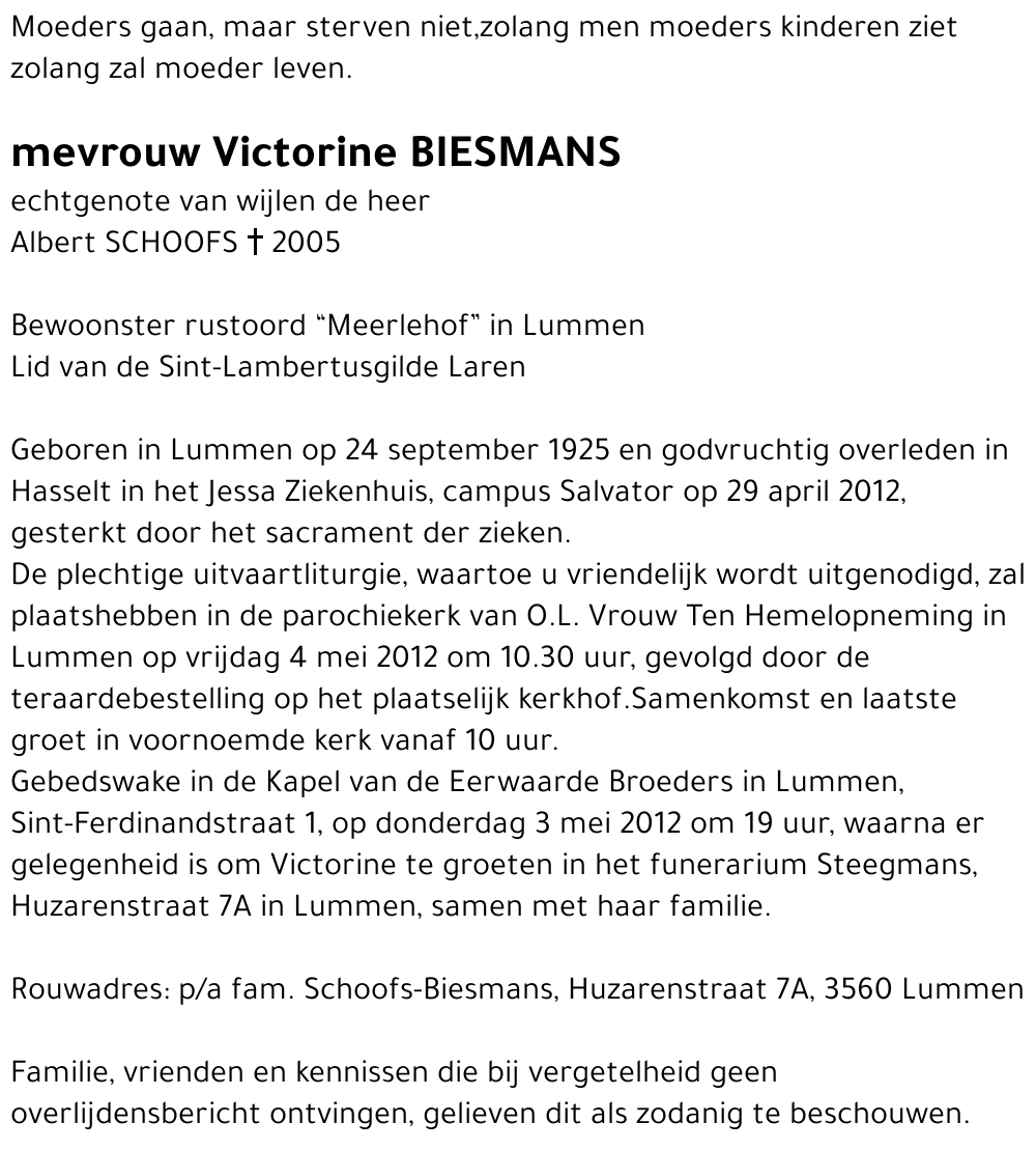 Victorine BIESMANS