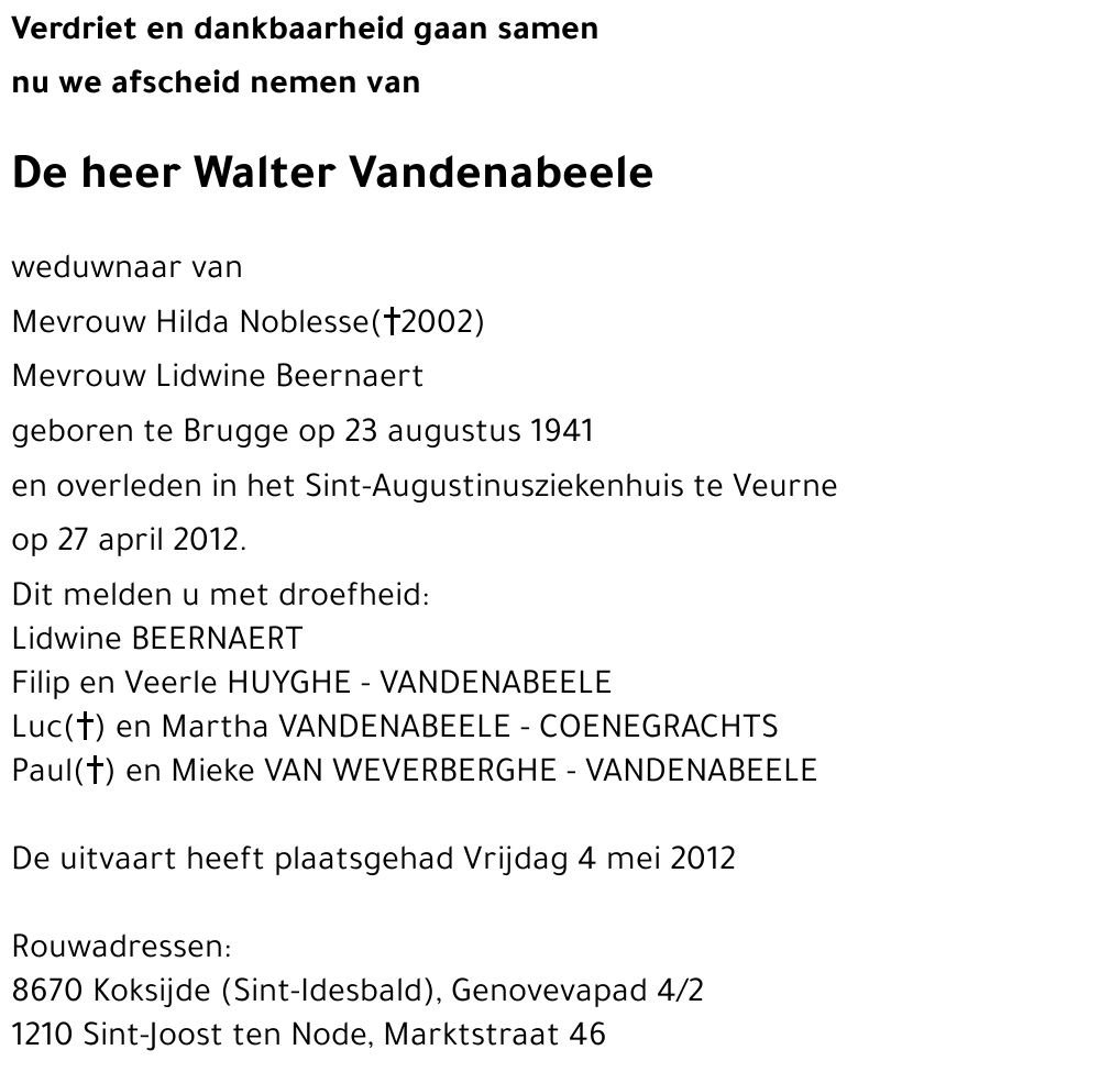 Walter Vandenabeele