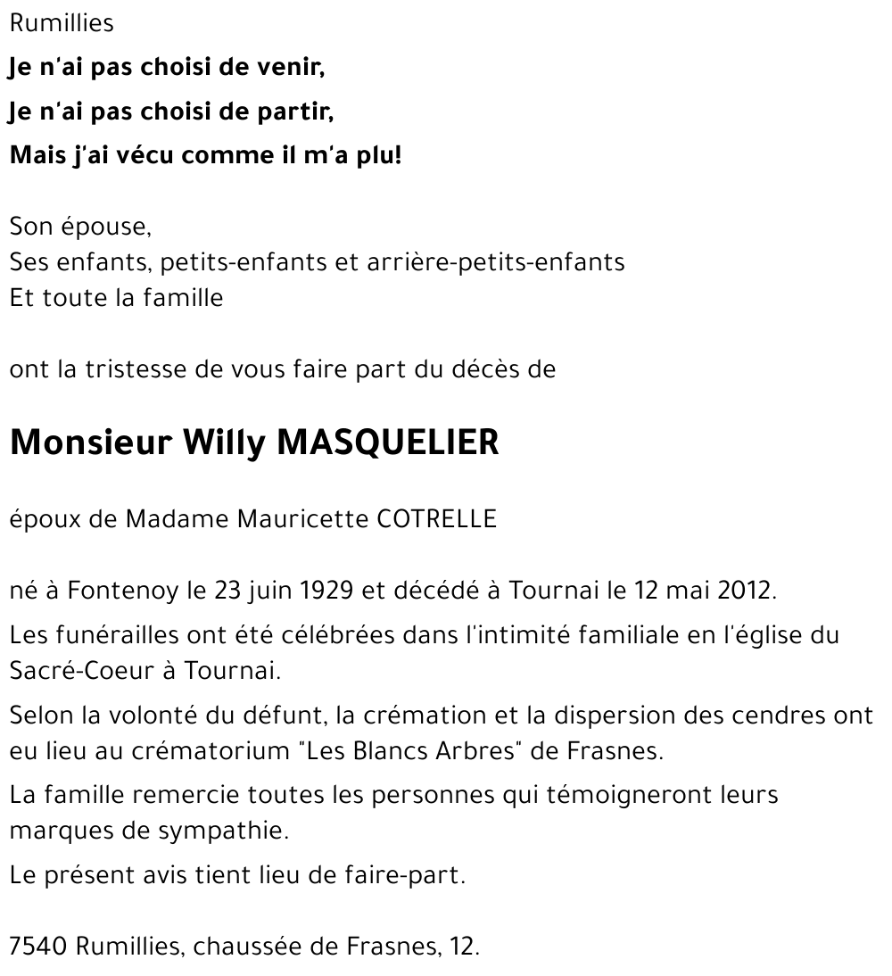 Willy MASQUELIER