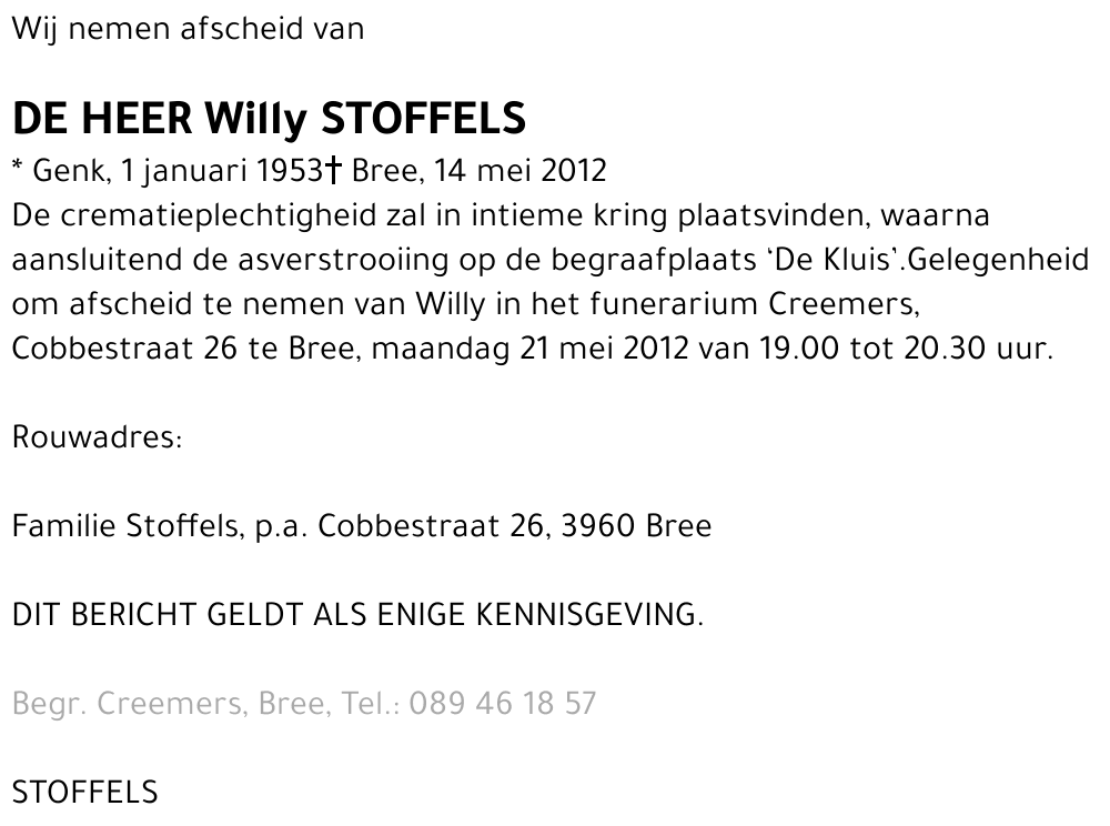 Willy Stoffels
