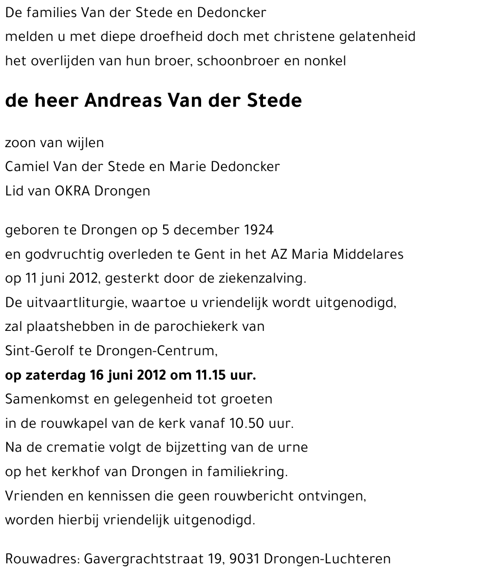 Andreas Van der Stede