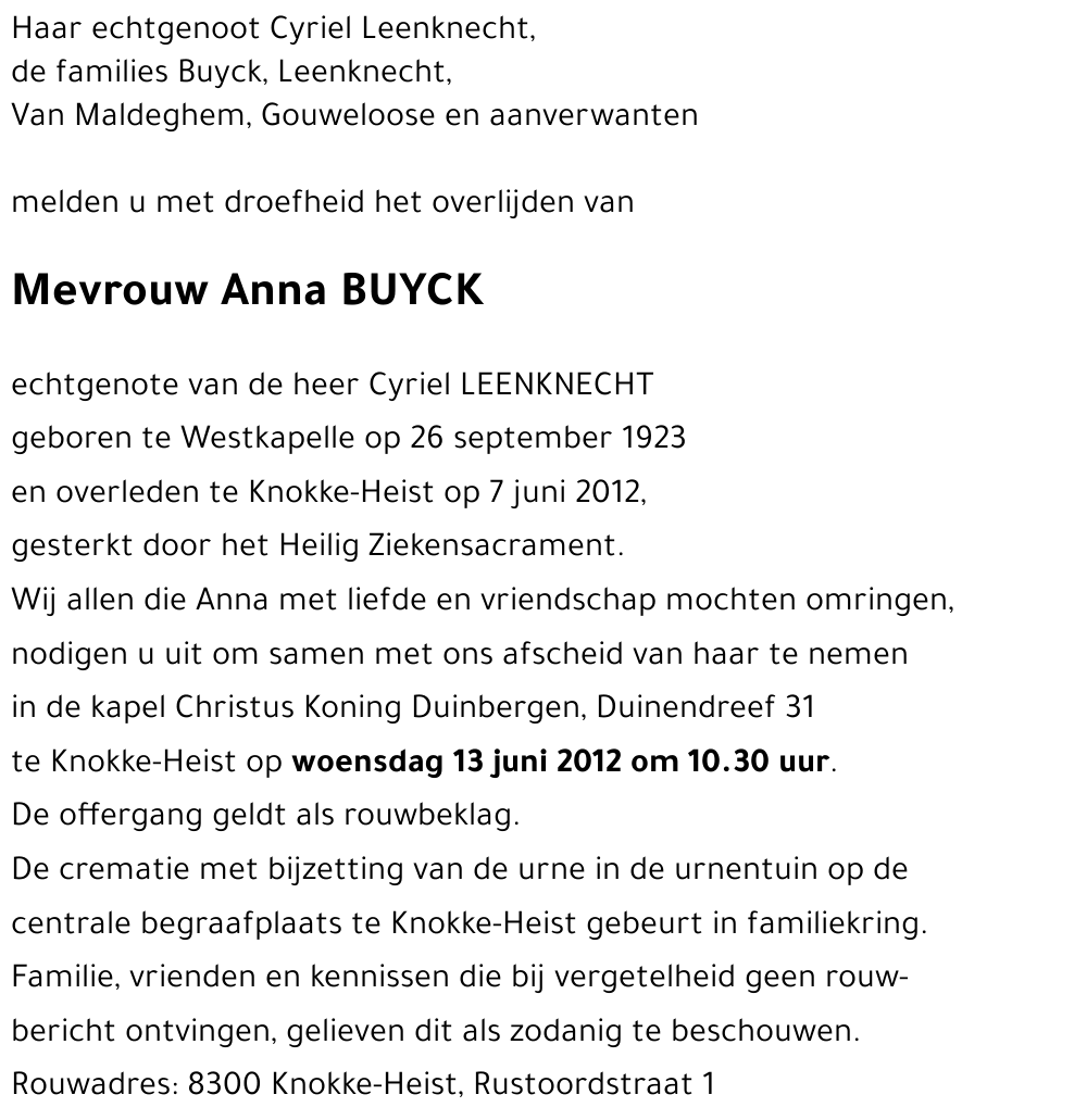 Anna BUYCK