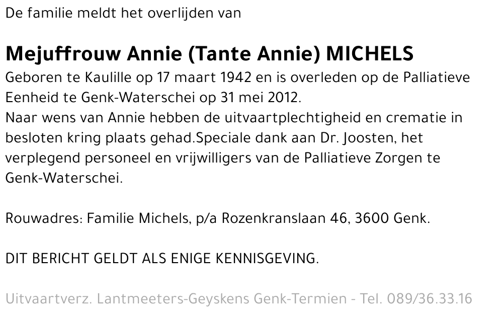 Annie MICHELS