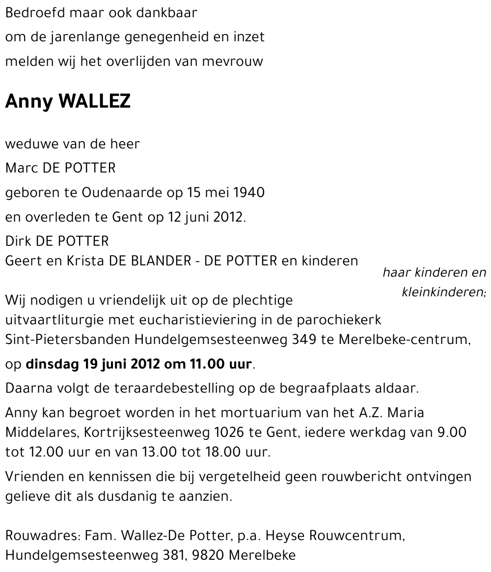 Anny WALLEZ