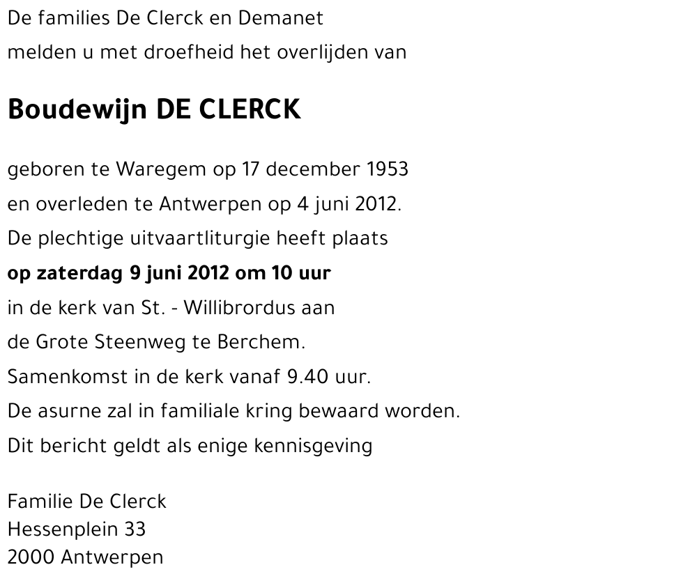 Boudewijn DE CLERCK