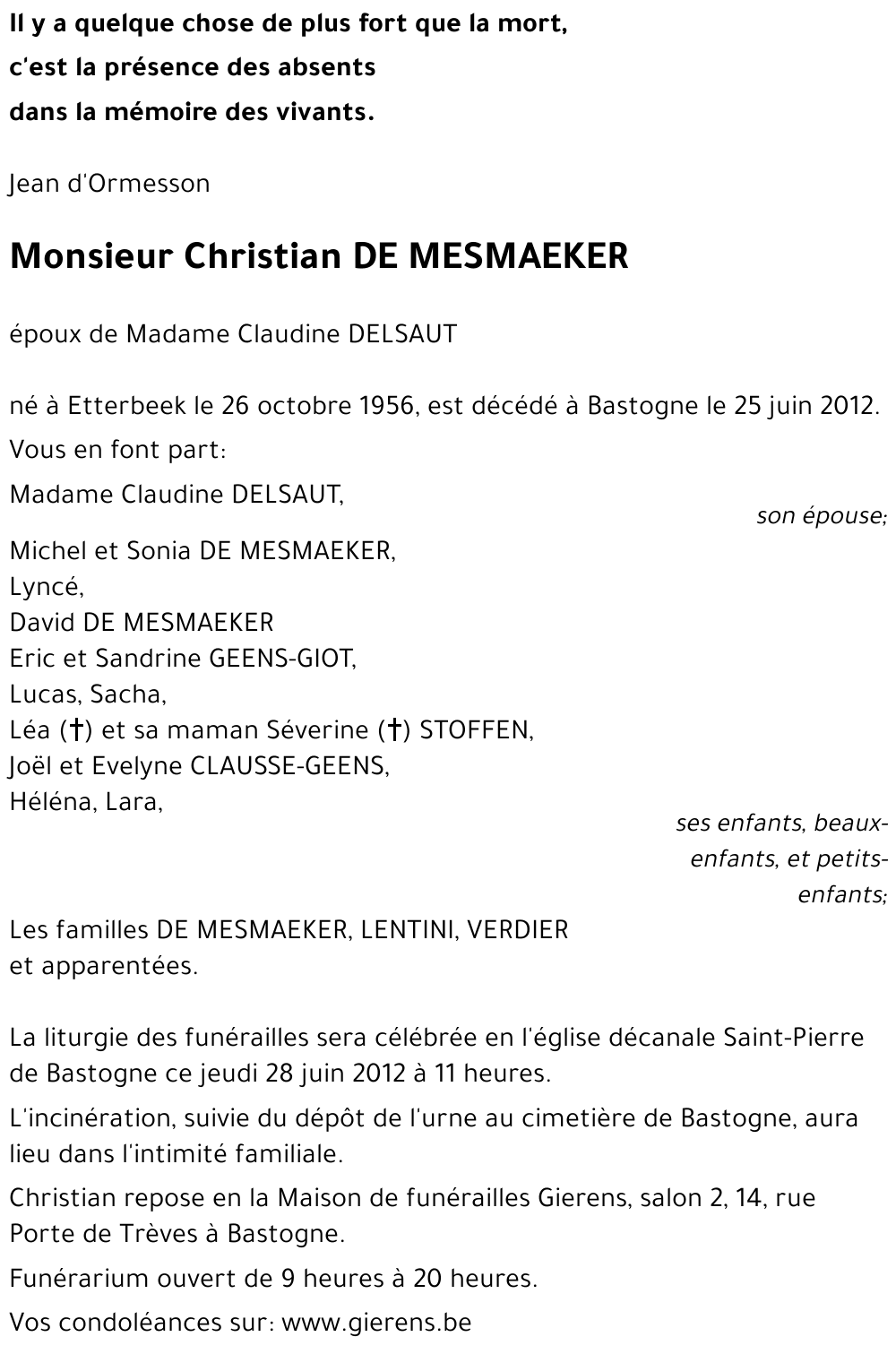 Christian DE MESMAEKER