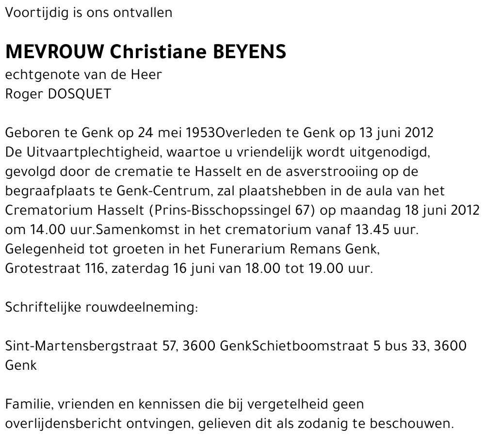 Christiane BEYENS