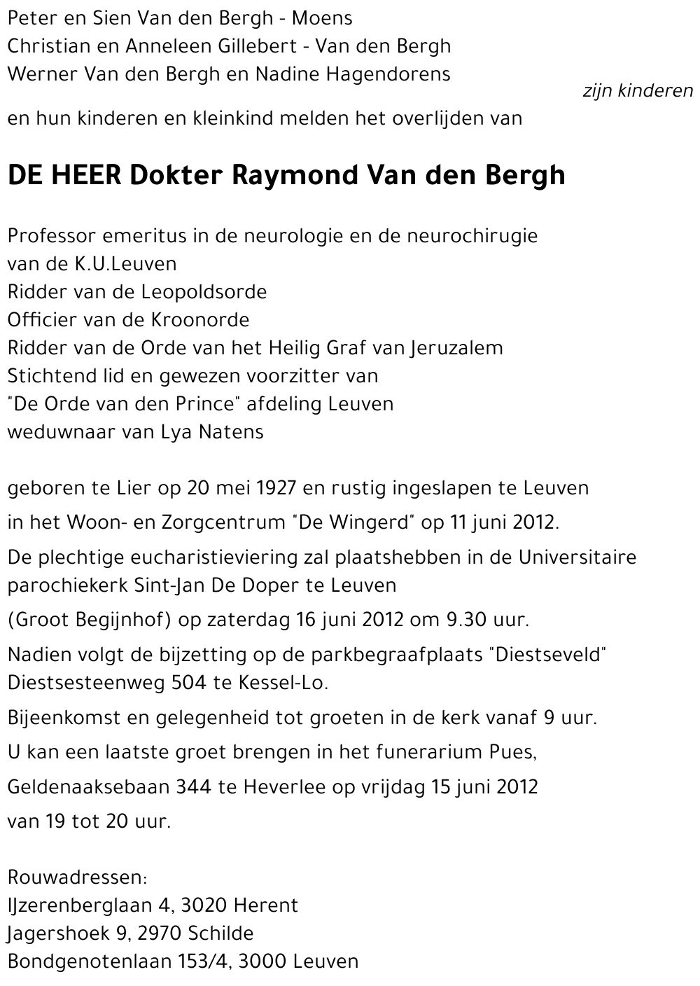 Dokter Raymond Van den Bergh