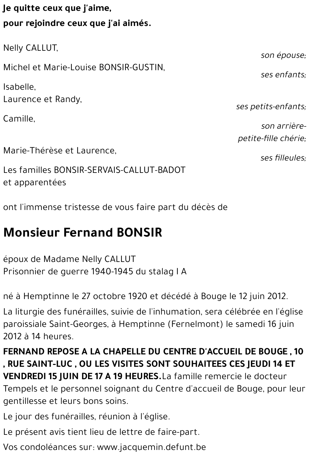 Fernand BONSIR