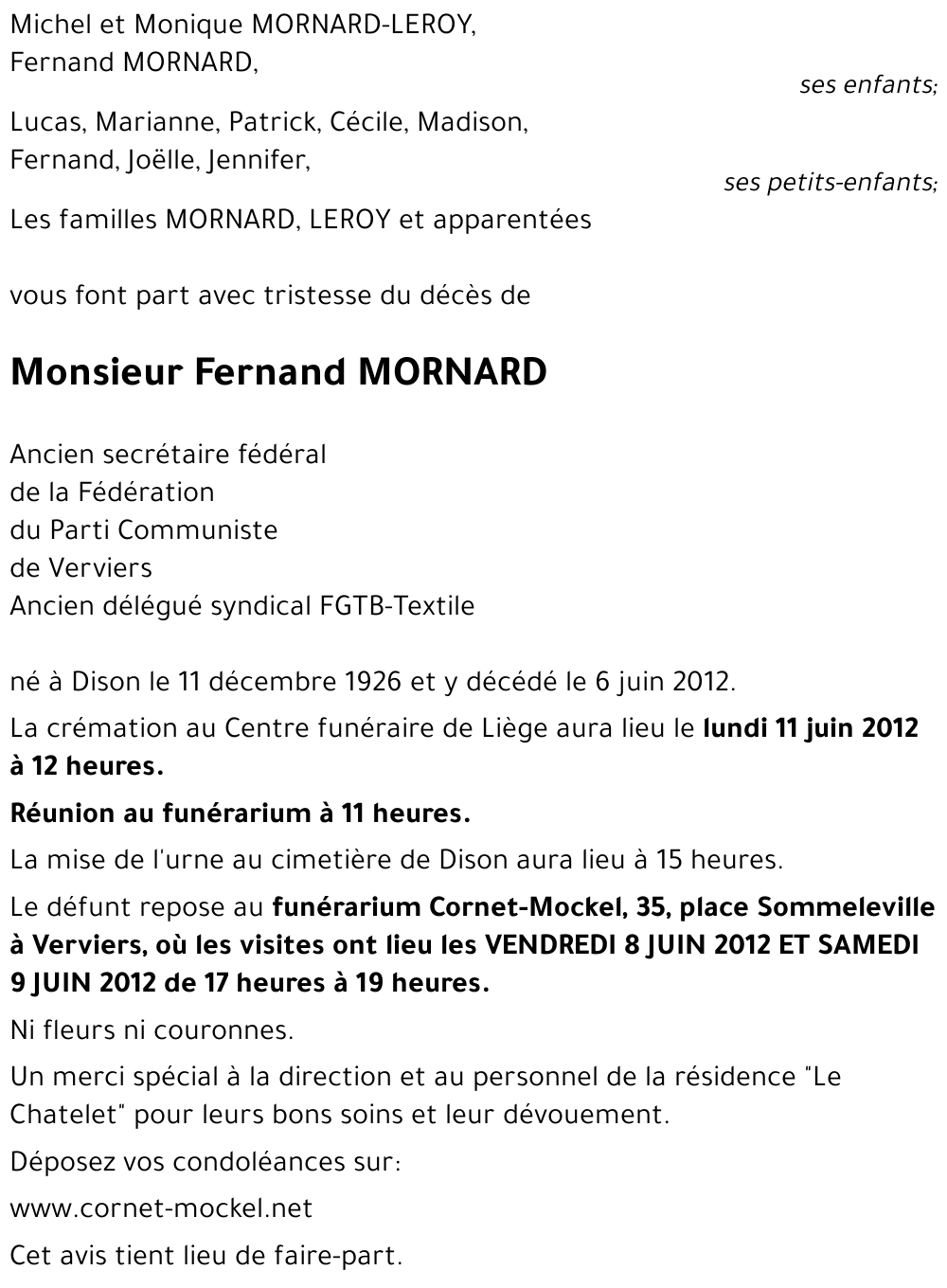 Fernand MORNARD