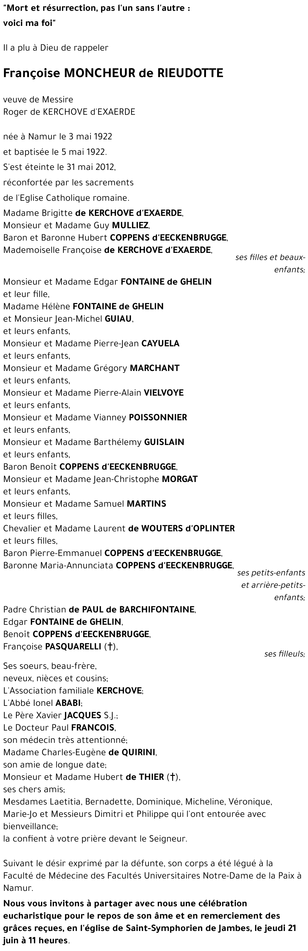 Françoise MONCHEUR de RIEUDOTTE