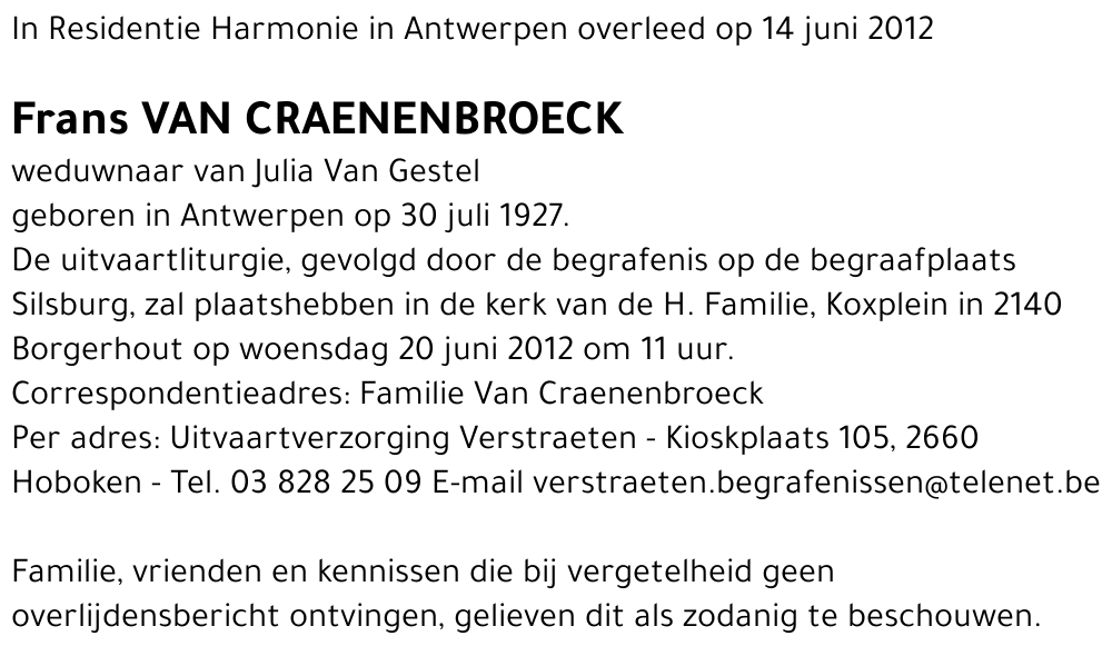 Frans Van Craenenbroeck